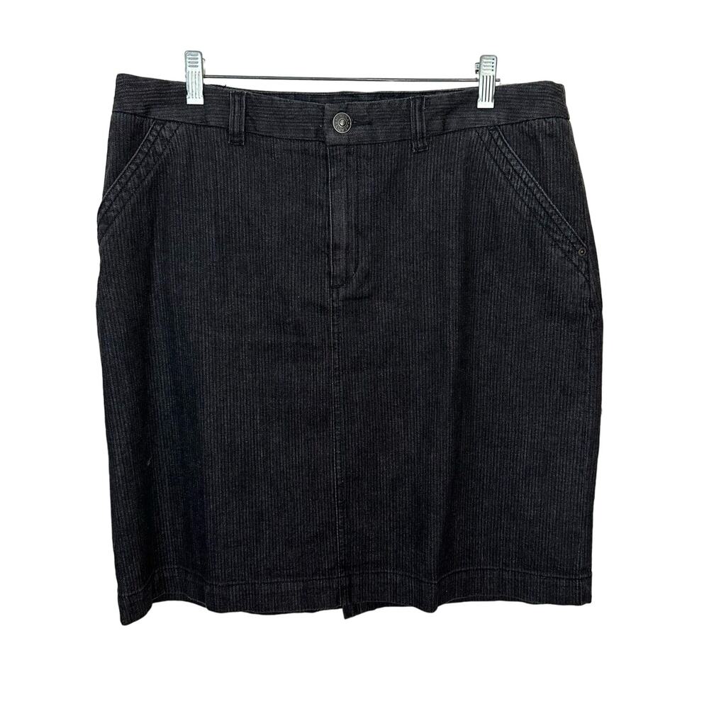 Merona Black Mini Skirt Womens Size 14 Stretch Casual Preppy Academia Pockets